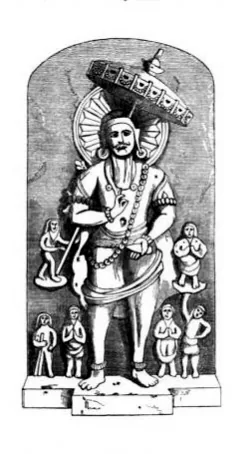 Vanraj Chavda — 1856 engraving after his statue at Patan, from Forbes’ Rās Mālā · Wikimedia Commons